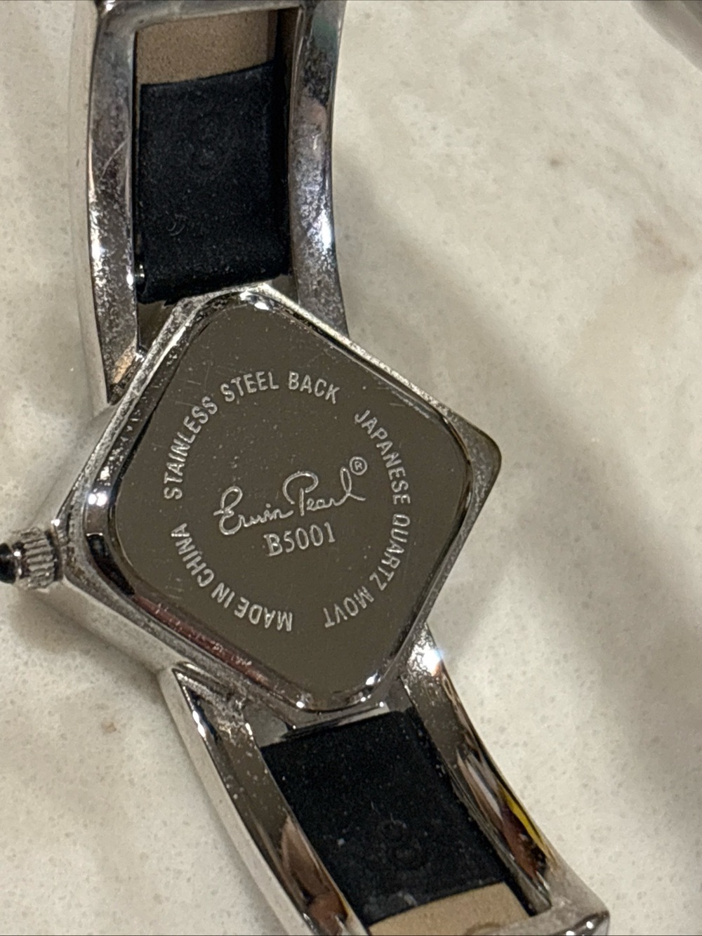 Edwin Pearl Silver and Black Women's Watch